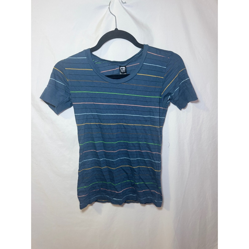 Alternative Apparel Striped Tee Womens S Blue Skater Indie Soft Casual